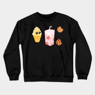 Kawaii japanese milk and cookies and ice cream Crewneck Sweatshirt